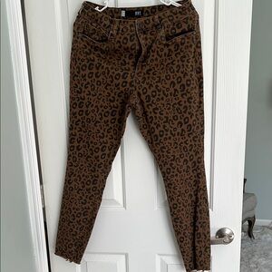 Brown Leopard Print Women's Jeans
